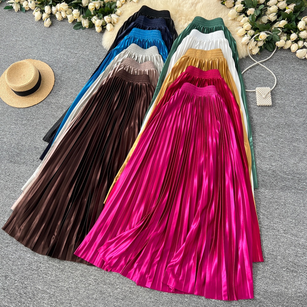 Elastic waist long dress Western style skirt for women