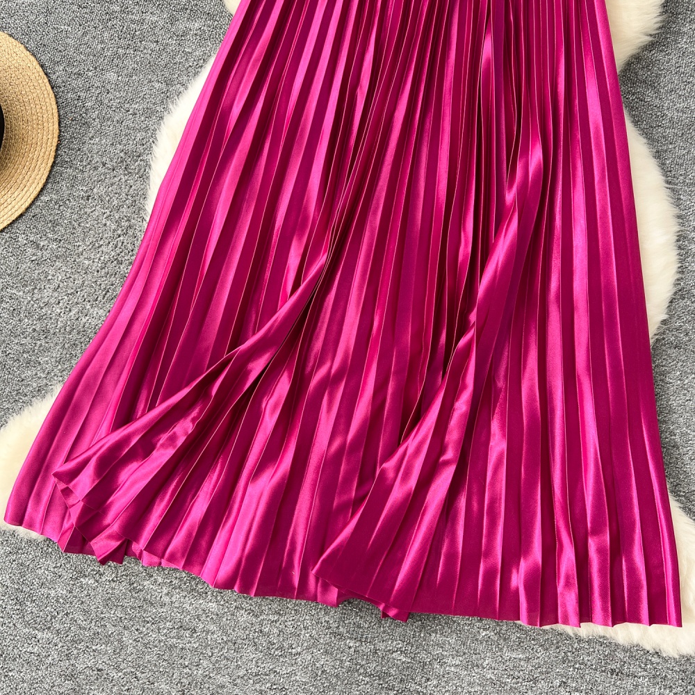 Elastic waist long dress Western style skirt for women