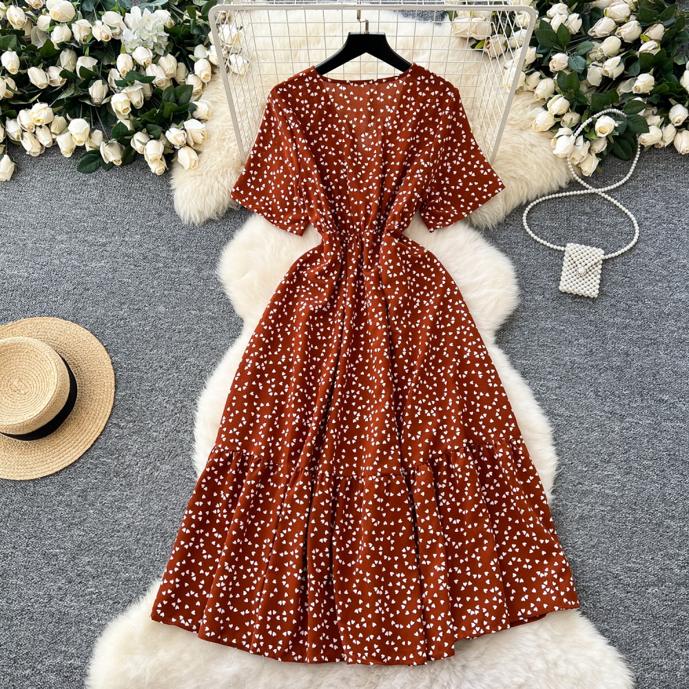 Cross beautiful long dress V-neck dress for women