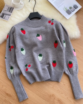 Casual embroidery sweater winter knitted tops for women