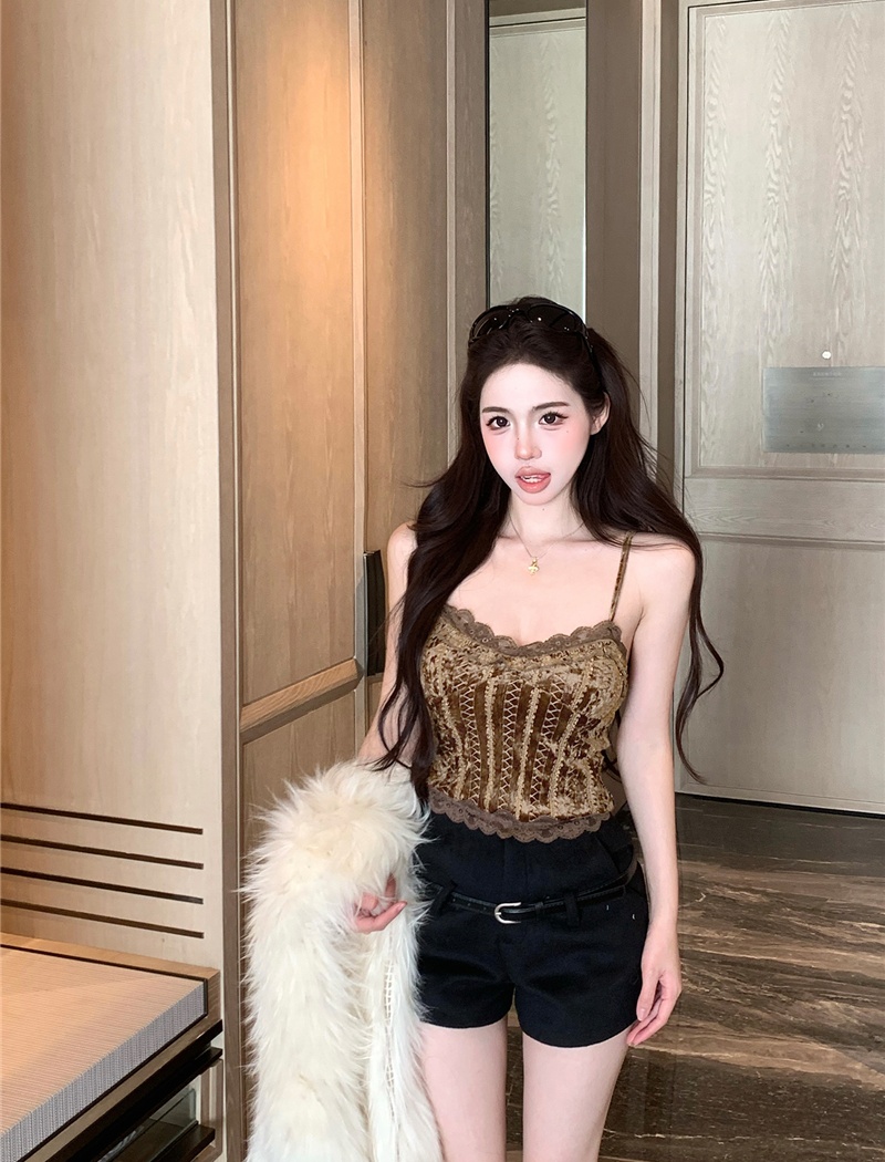 Sling spicegirl bottoming shirt velvet spring vest for women