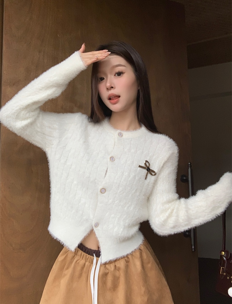 Lazy short coat autumn and winter niche sweater