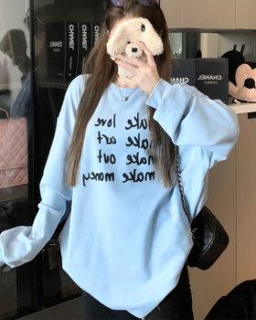 Printing winter long sleeve letters T-shirt for women