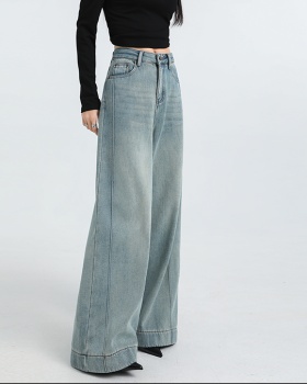 Splice spring wide leg pants lengthen denim jeans for women