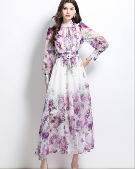 Printing and dyeing retro printing spring and summer dress