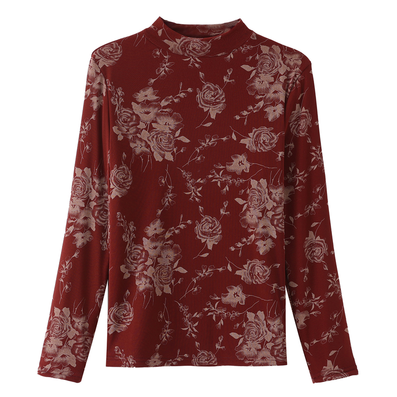 Plus velvet tops thermal bottoming shirt for women