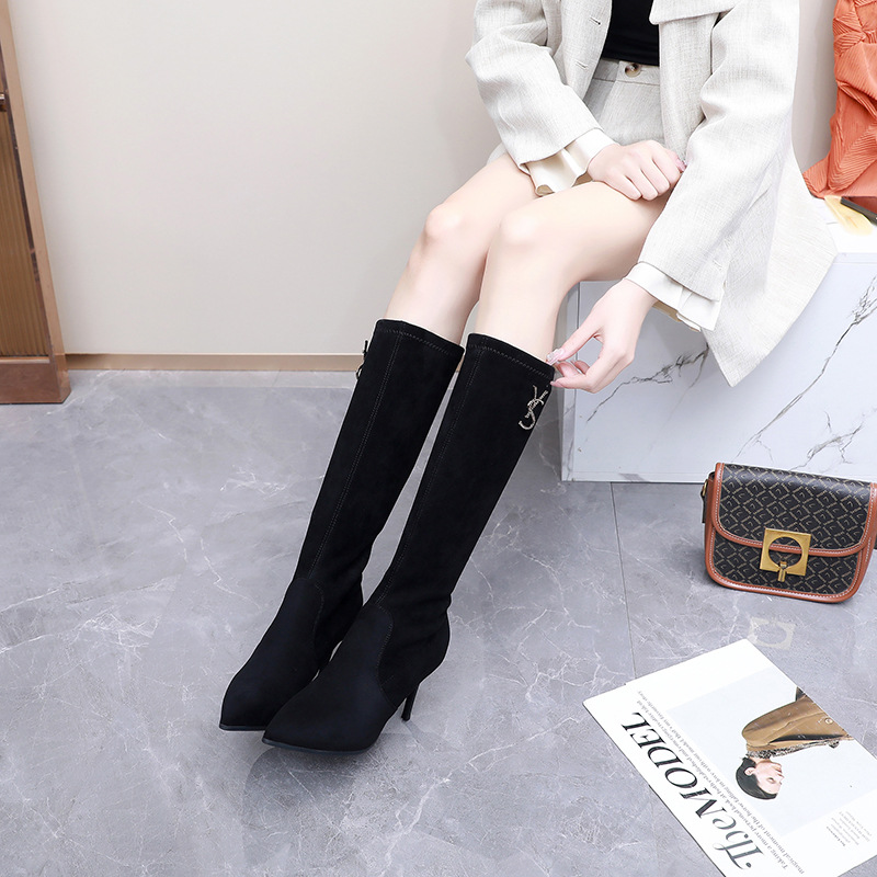 Niche fine-root boots winter thigh boots for women