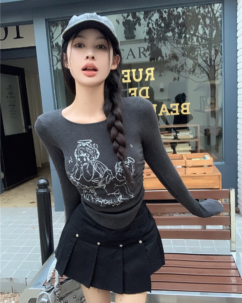 Winter bottoming T-shirt long sleeve cartoon tops