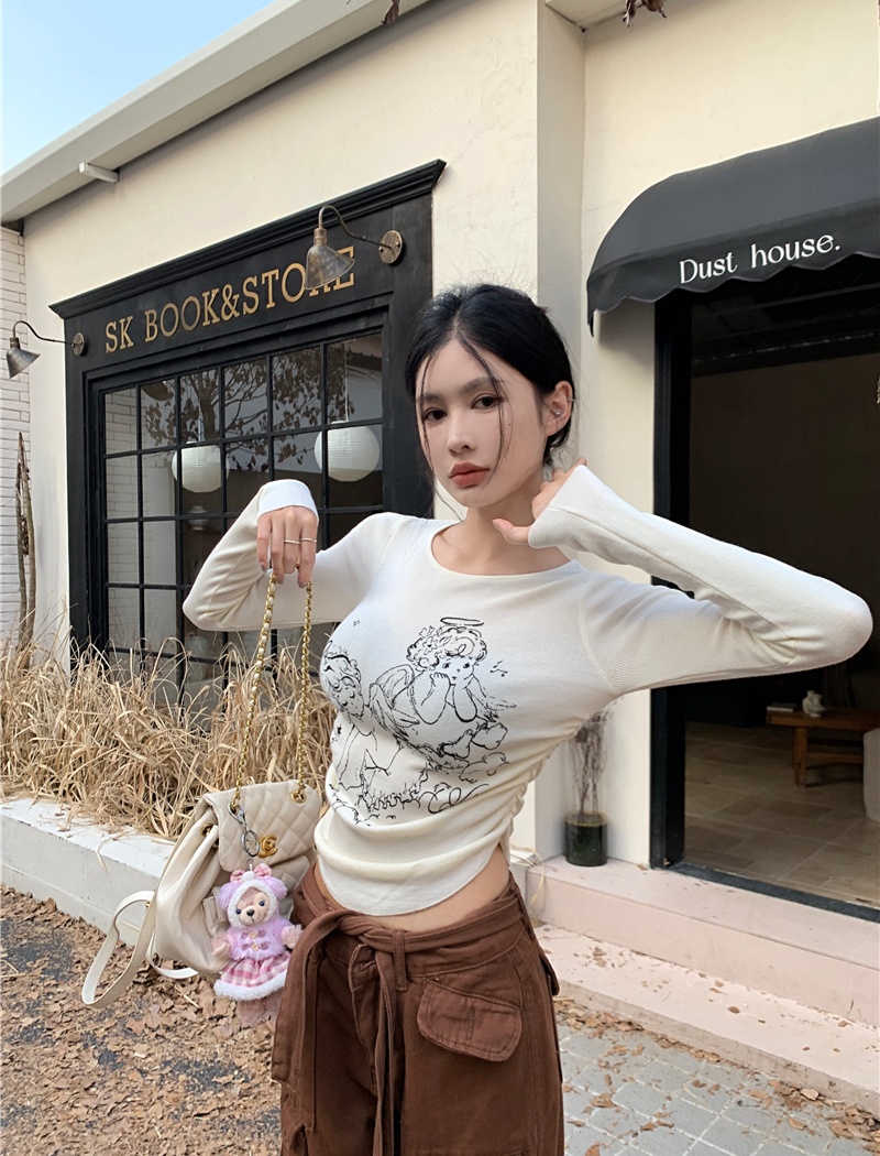 Winter bottoming T-shirt long sleeve cartoon tops