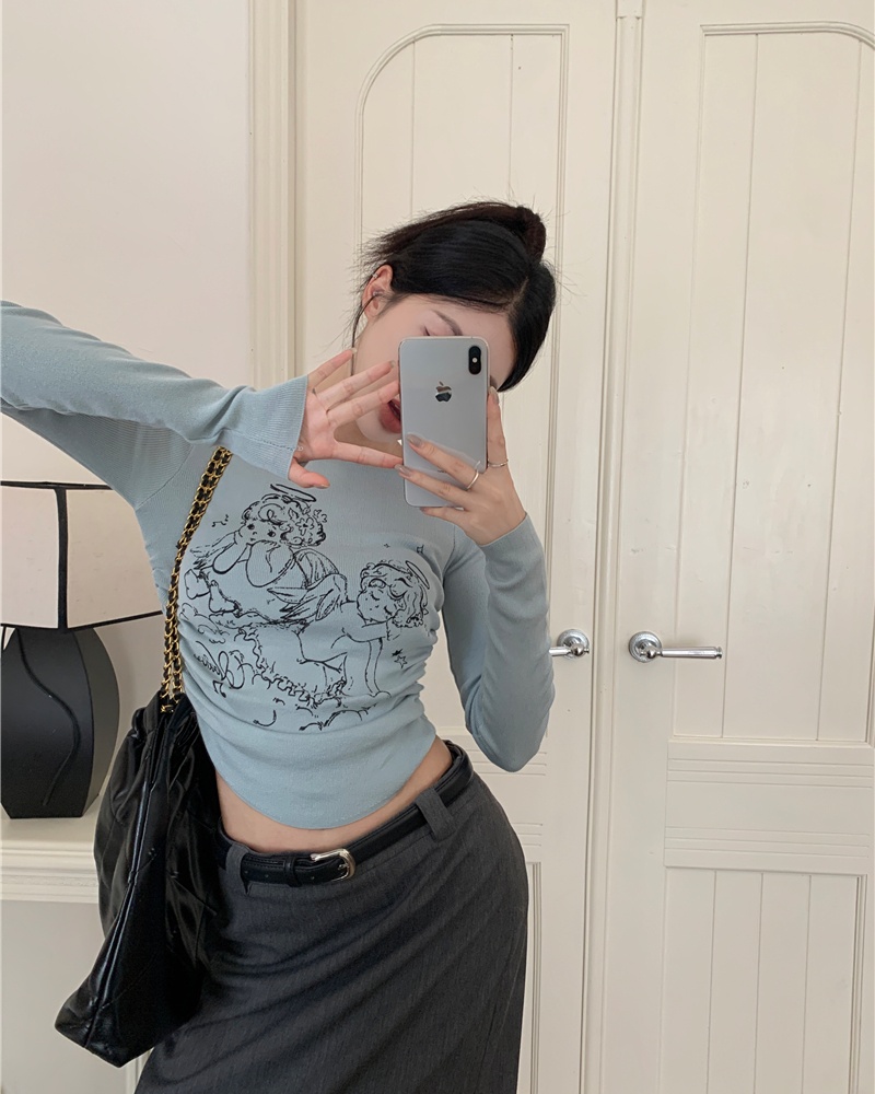 Winter bottoming T-shirt long sleeve cartoon tops