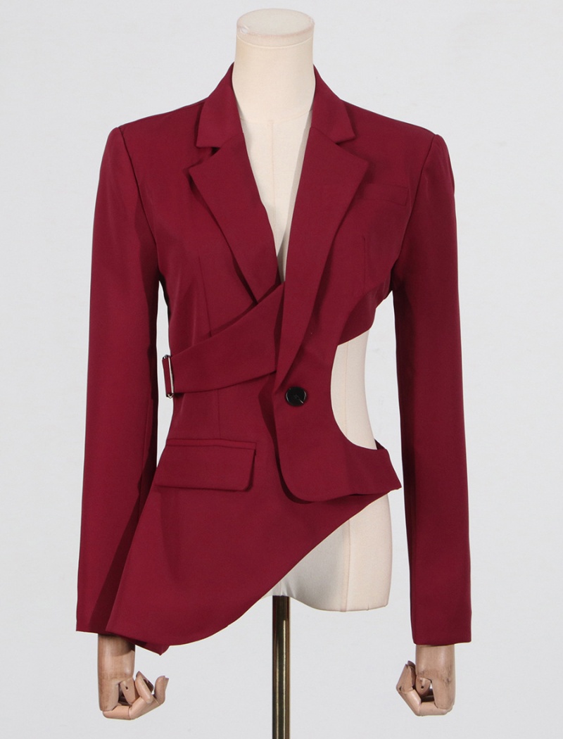 Fashion hollow coat V-neck slim business suit