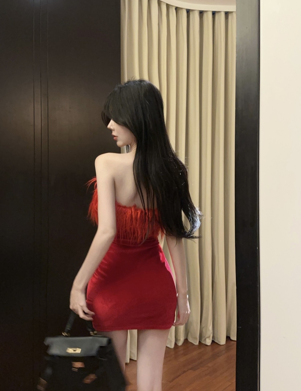 Velvet banquet formal dress elmo sexy dress for women