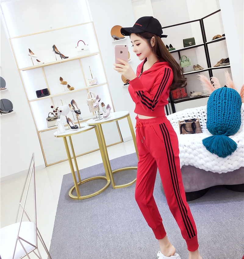 Fashion tops pinched waist long pants a set