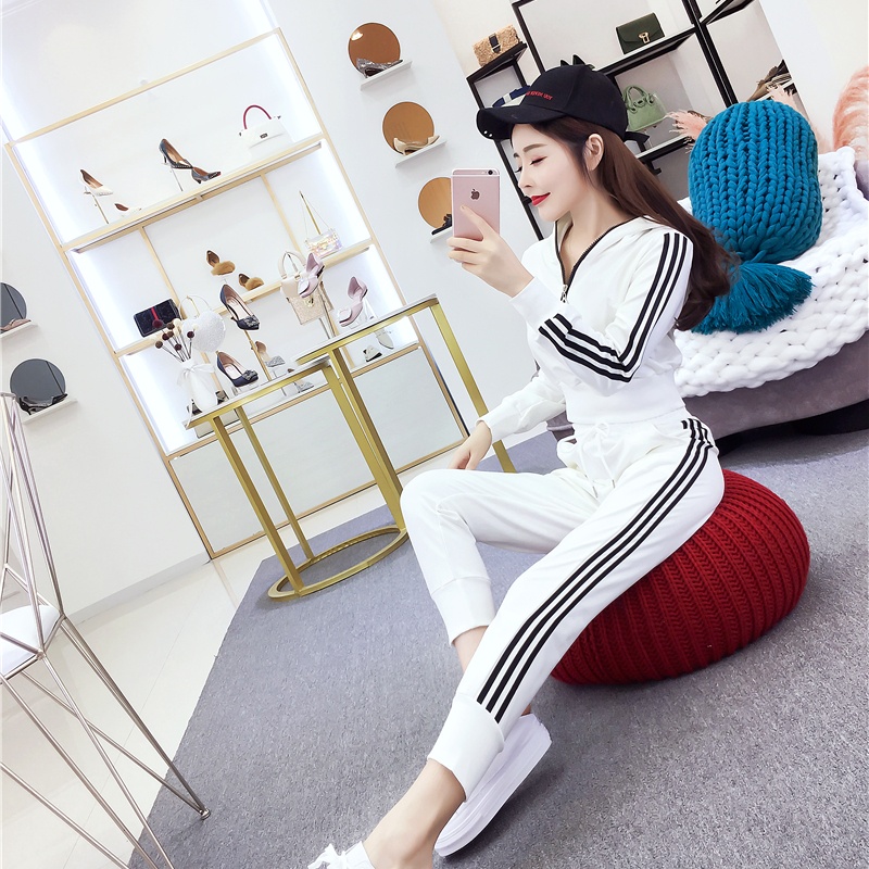 Fashion tops pinched waist long pants a set