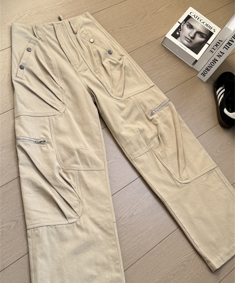 Mopping high waist pants many pocket work pants for women