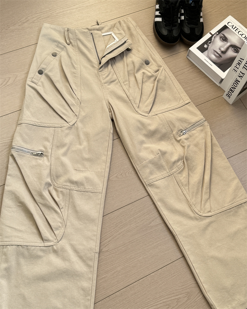 Mopping high waist pants many pocket work pants for women