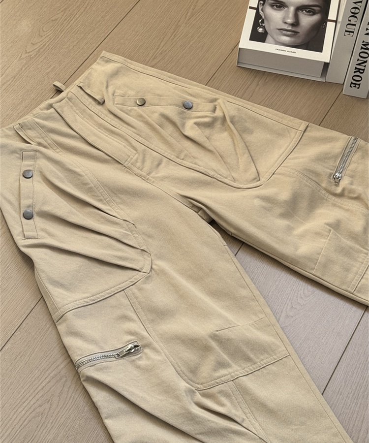 Mopping high waist pants many pocket work pants for women