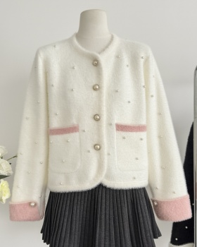 Imitation of mink velvet show young tops chanelstyle coat