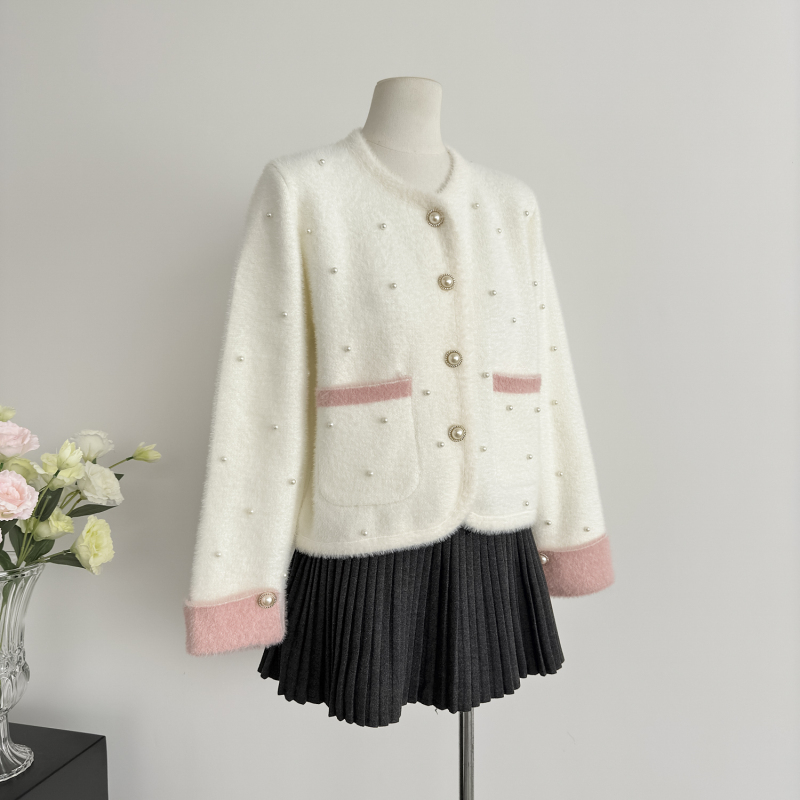 Imitation of mink velvet show young tops chanelstyle coat