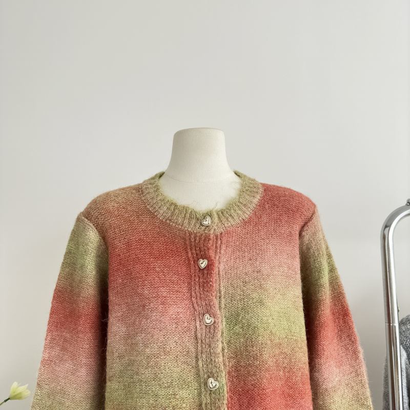 Knitted autumn and winter tops gradient sweater for women