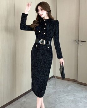 Fashion autumn and winter dress thick long dress