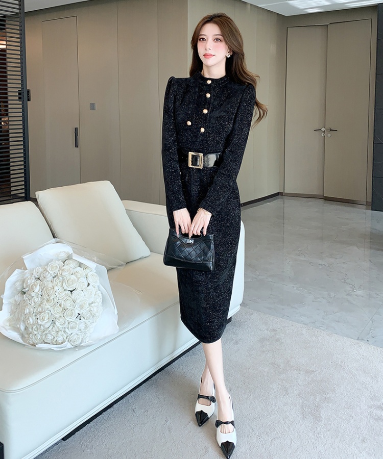 Fashion autumn and winter dress thick long dress