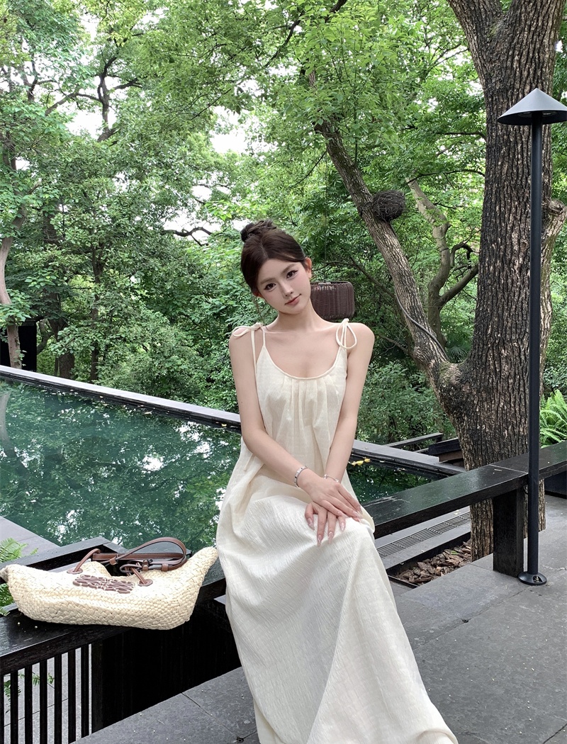 France style sling dress seaside temperament long dress