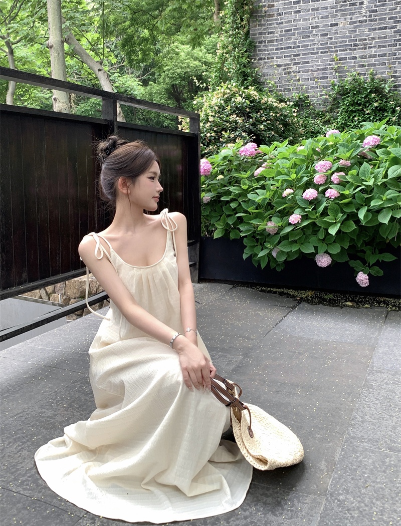 France style sling dress seaside temperament long dress