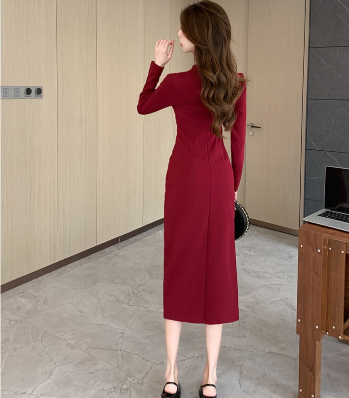 Asymmetry package hip long dress fashion dress