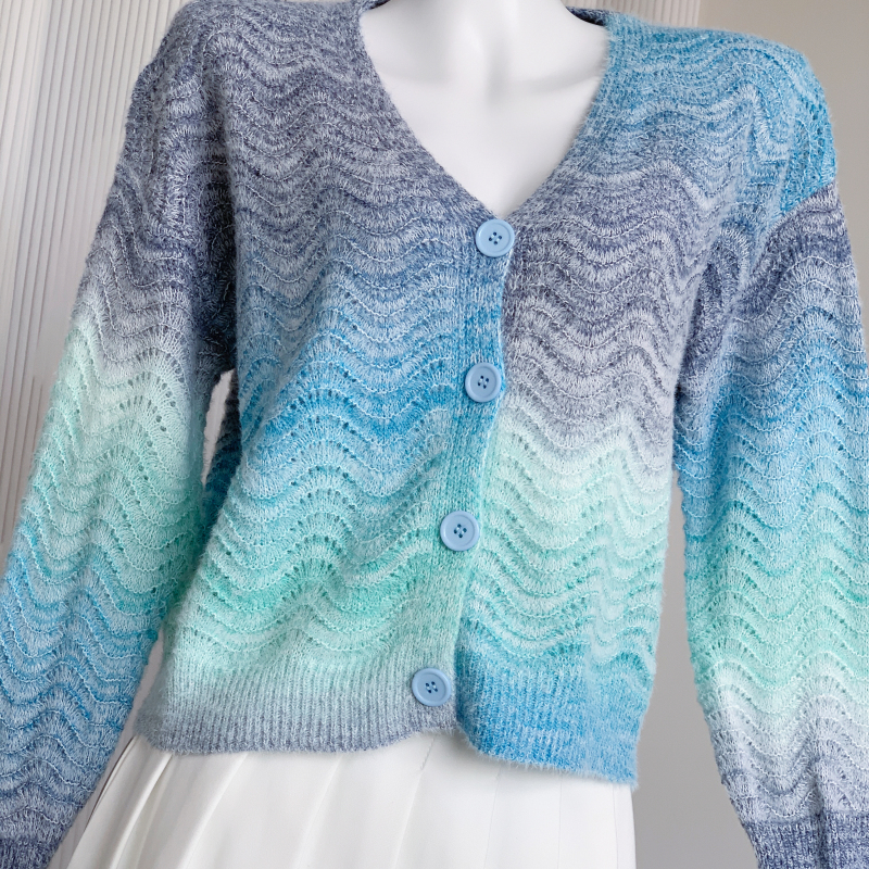 Sweet autumn and winter tops gradient cardigan