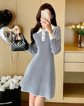 Knitted dress France style sweater dress for women