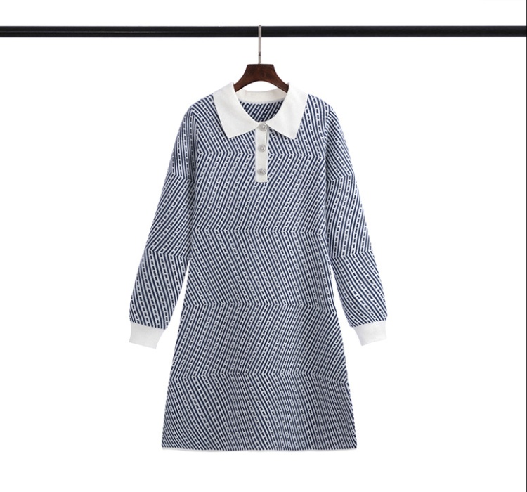 Knitted dress France style sweater dress for women