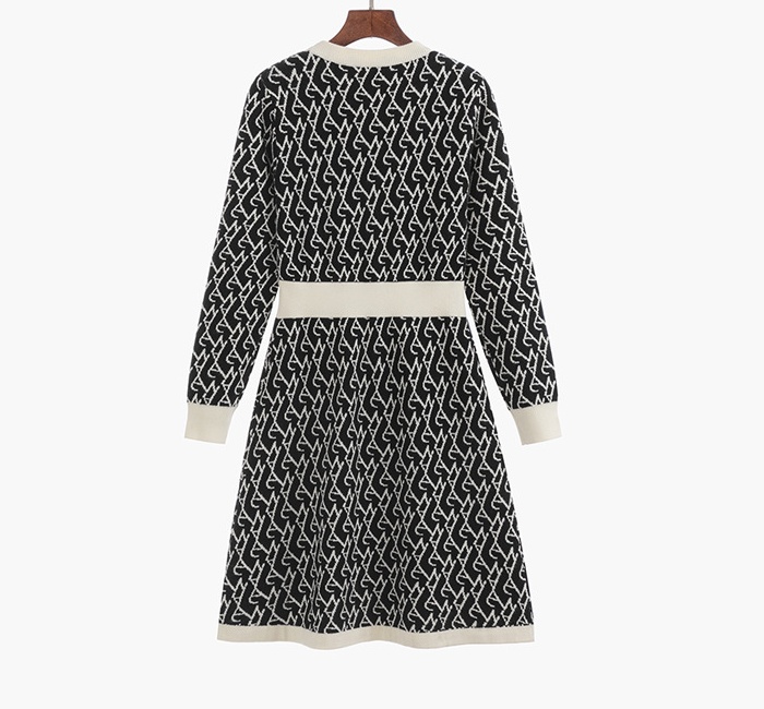 Knitted chanelstyle sweater dress light luxury dress