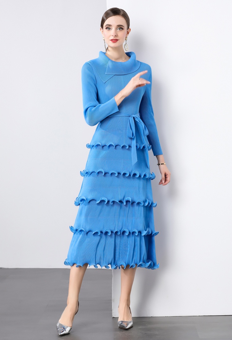 Pleats Please lotus leaf edges fold cake dress