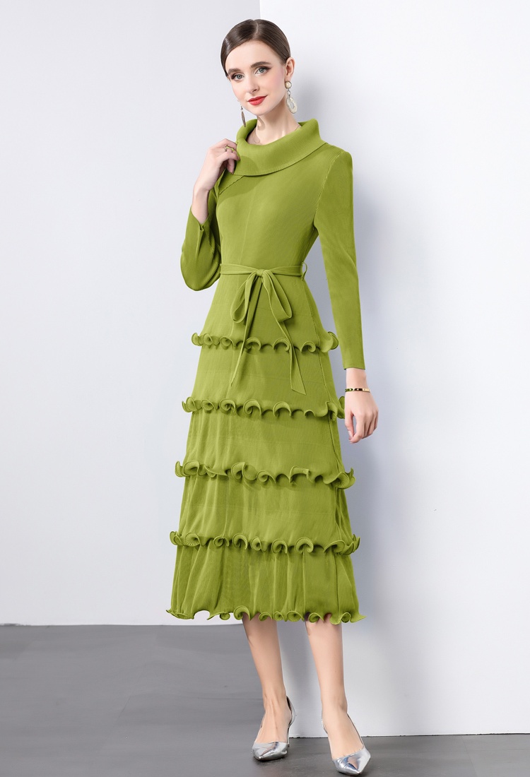 Pleats Please lotus leaf edges fold cake dress