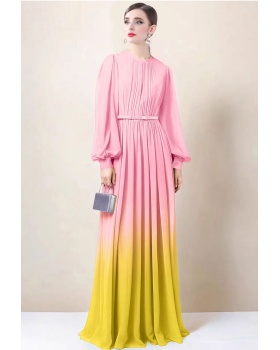 European style big skirt dress gradient evening dress