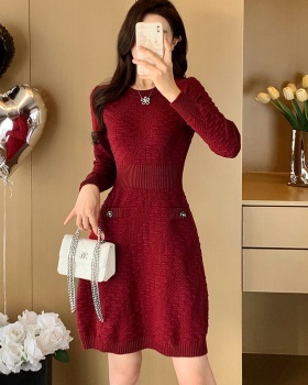 Tender slim France style knitted spring dress for women