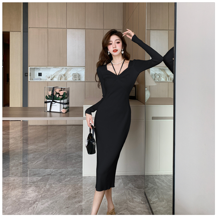 Package hip slim dress France style long dress for women