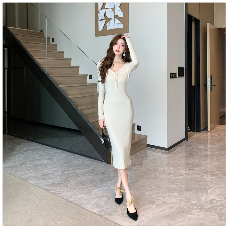 Package hip slim dress France style long dress for women