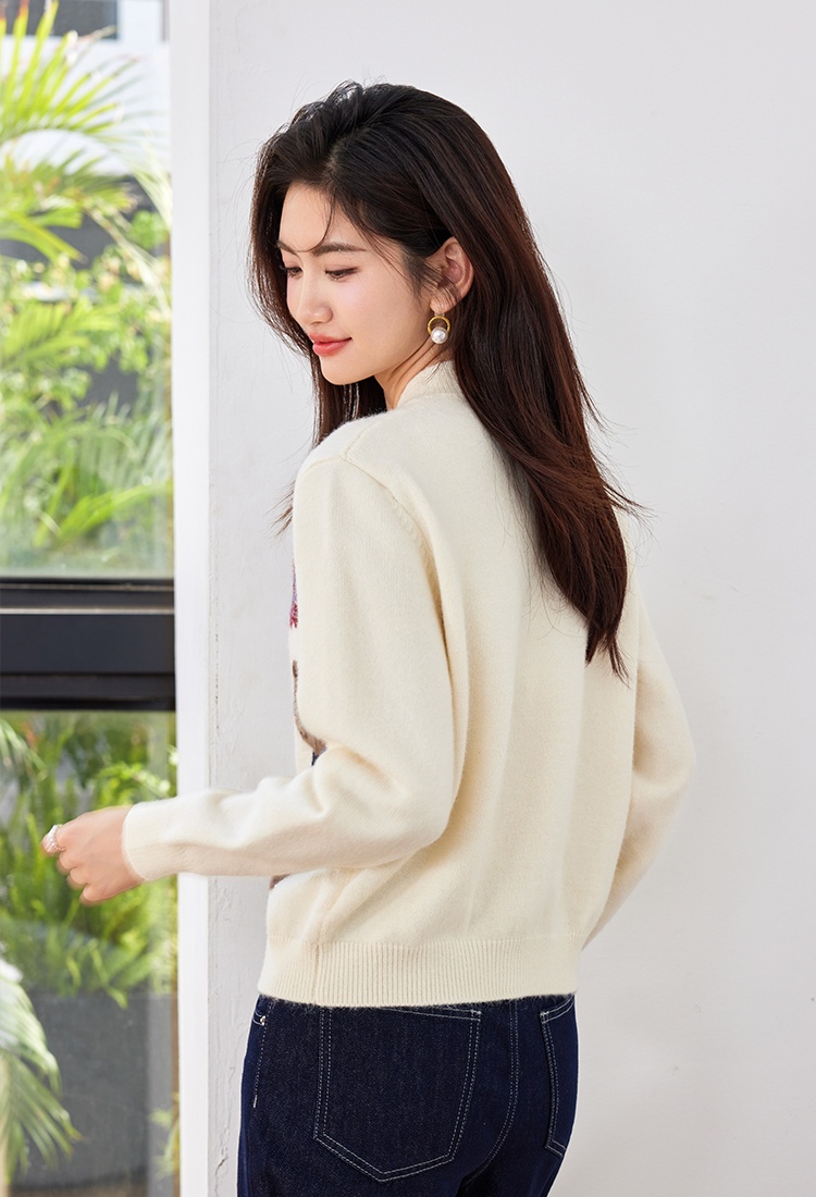 Show young lovely tops jacquard Korean style coat