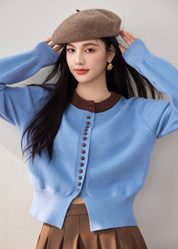 Round neck long sleeve autumn commuting sweater