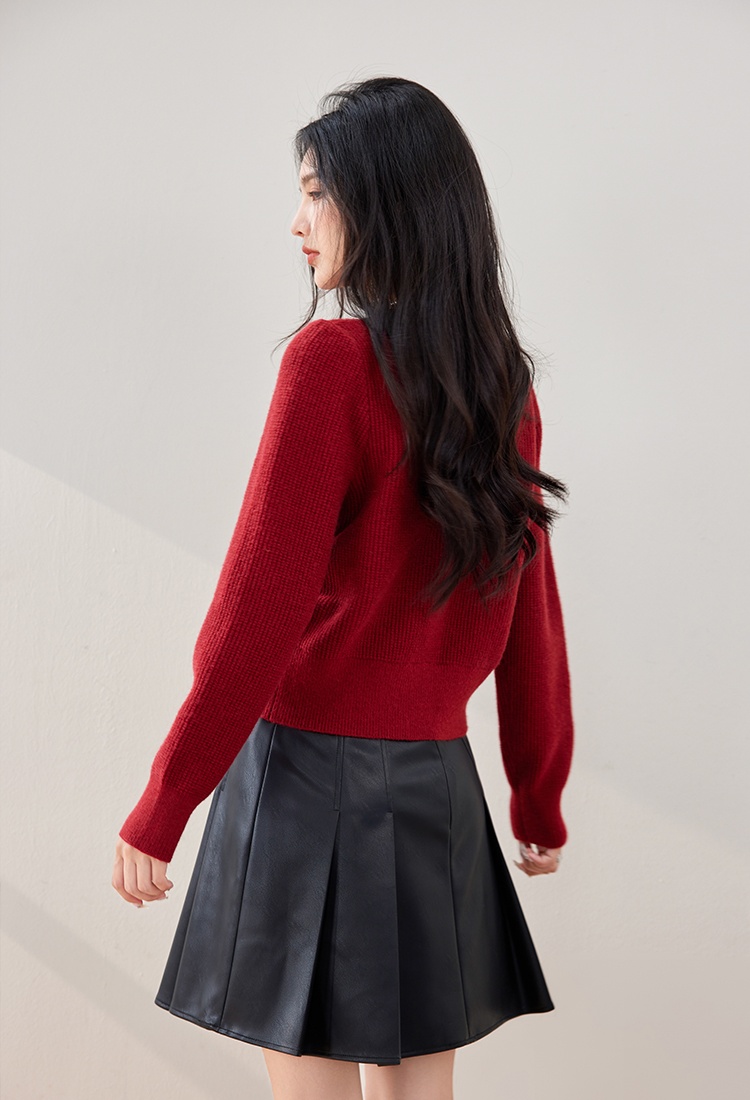 Autumn bow sweet retro tender sweater