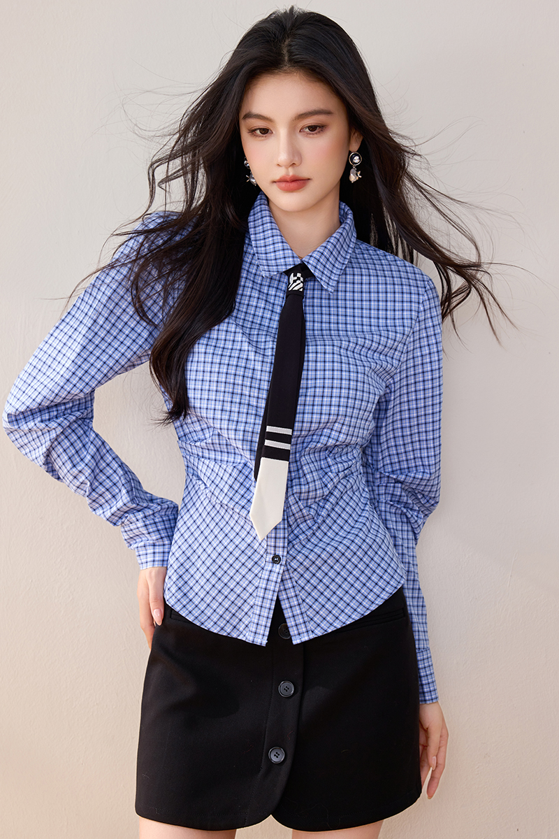 American style Casual shirt long sleeve tops for women