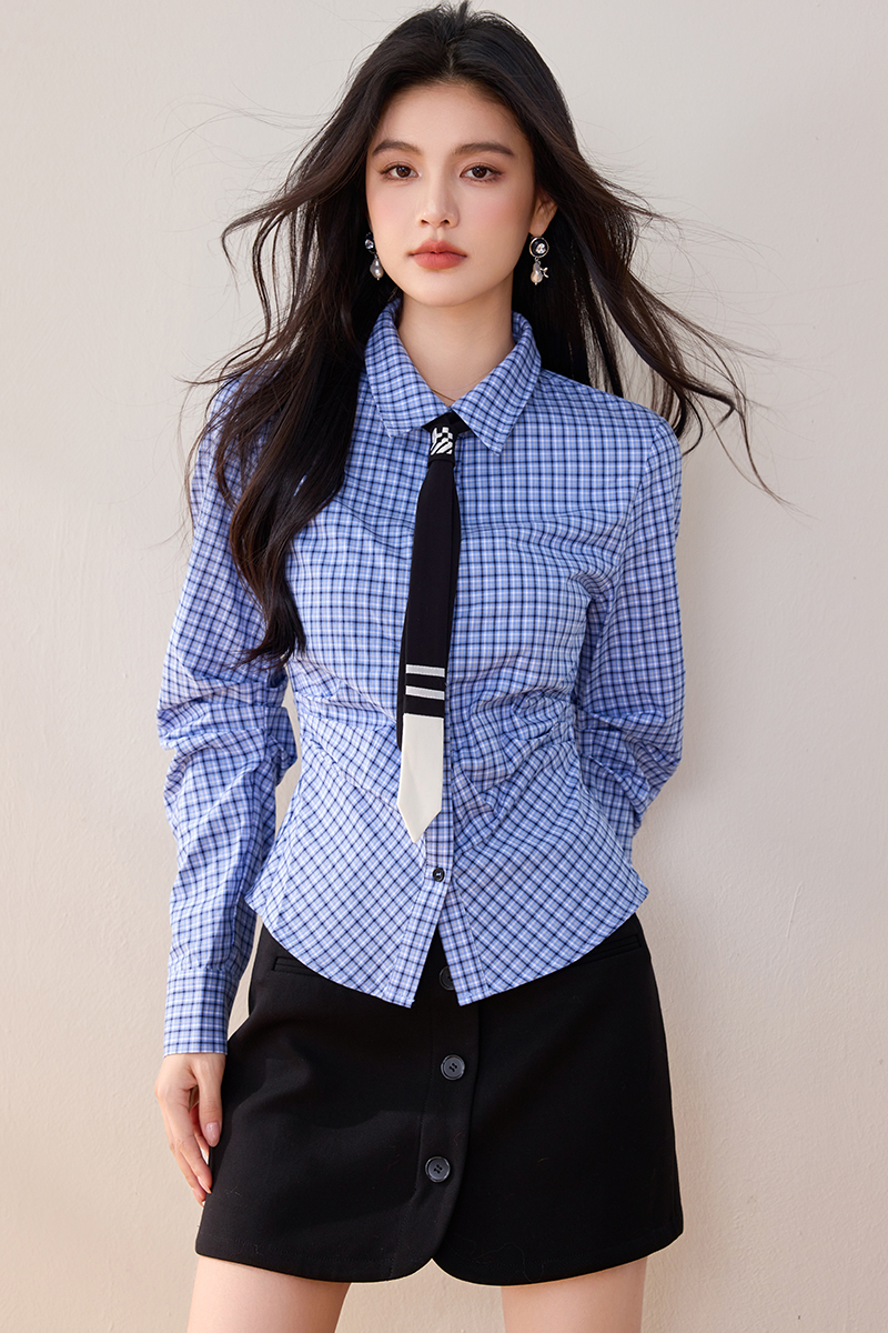 American style Casual shirt long sleeve tops for women