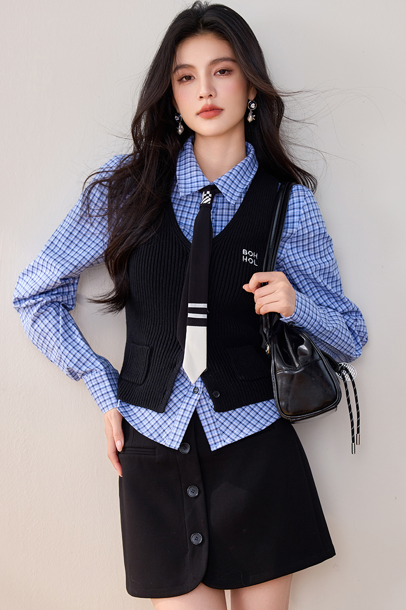 Knitted pinched waist slim niche temperament fashion vest