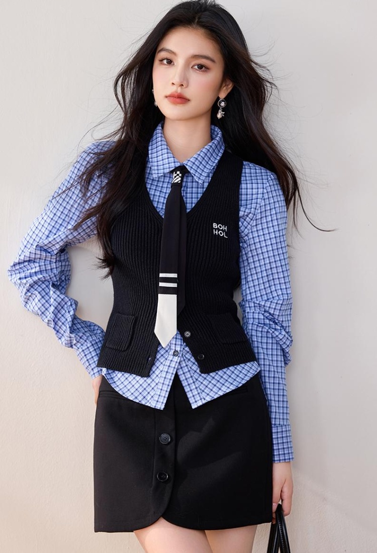 Knitted pinched waist slim niche temperament fashion vest