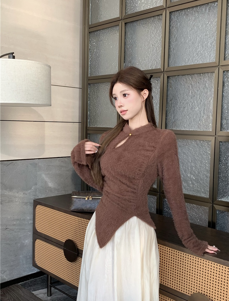 Slim knitted tops temperament sweater for women