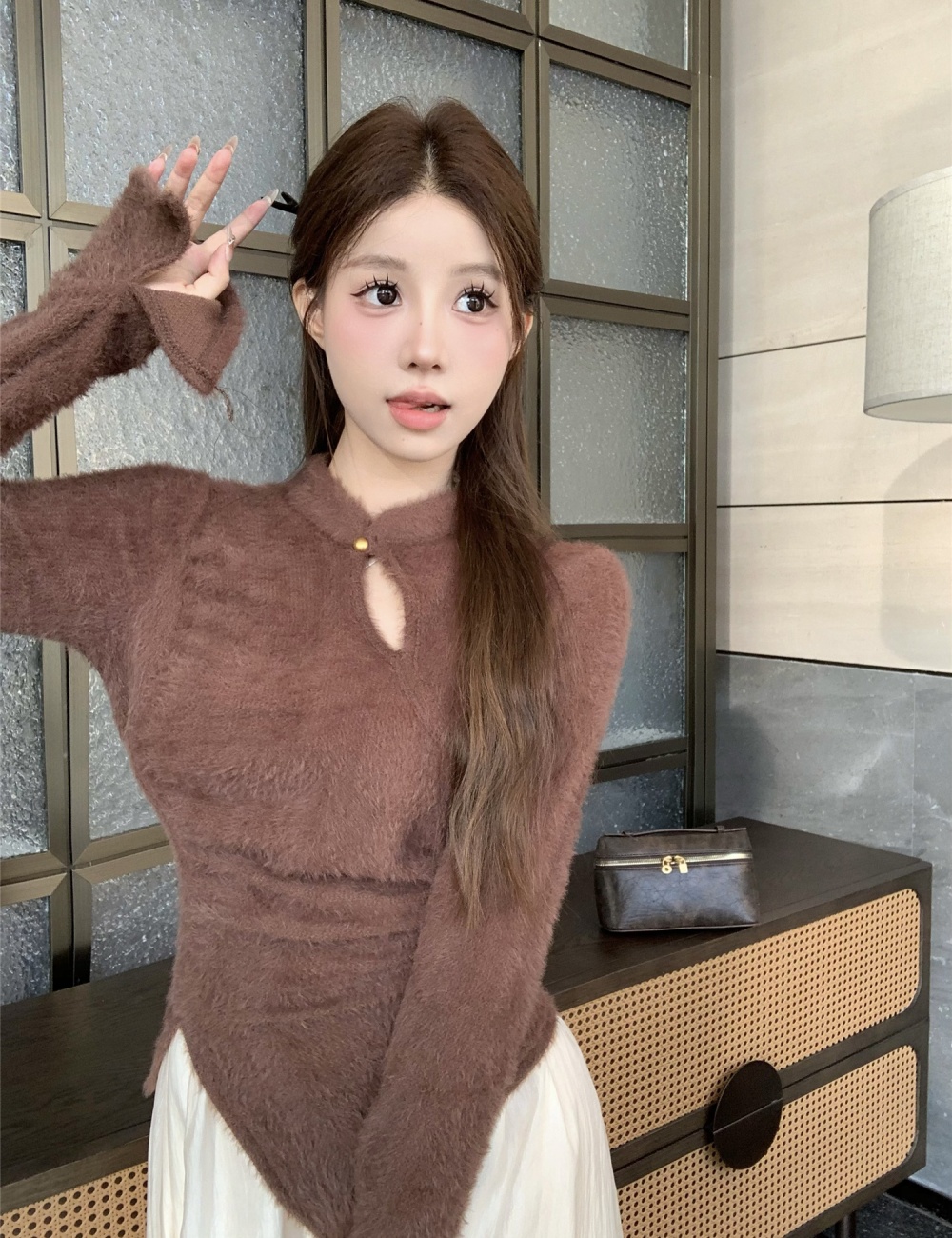 Slim knitted tops temperament sweater for women