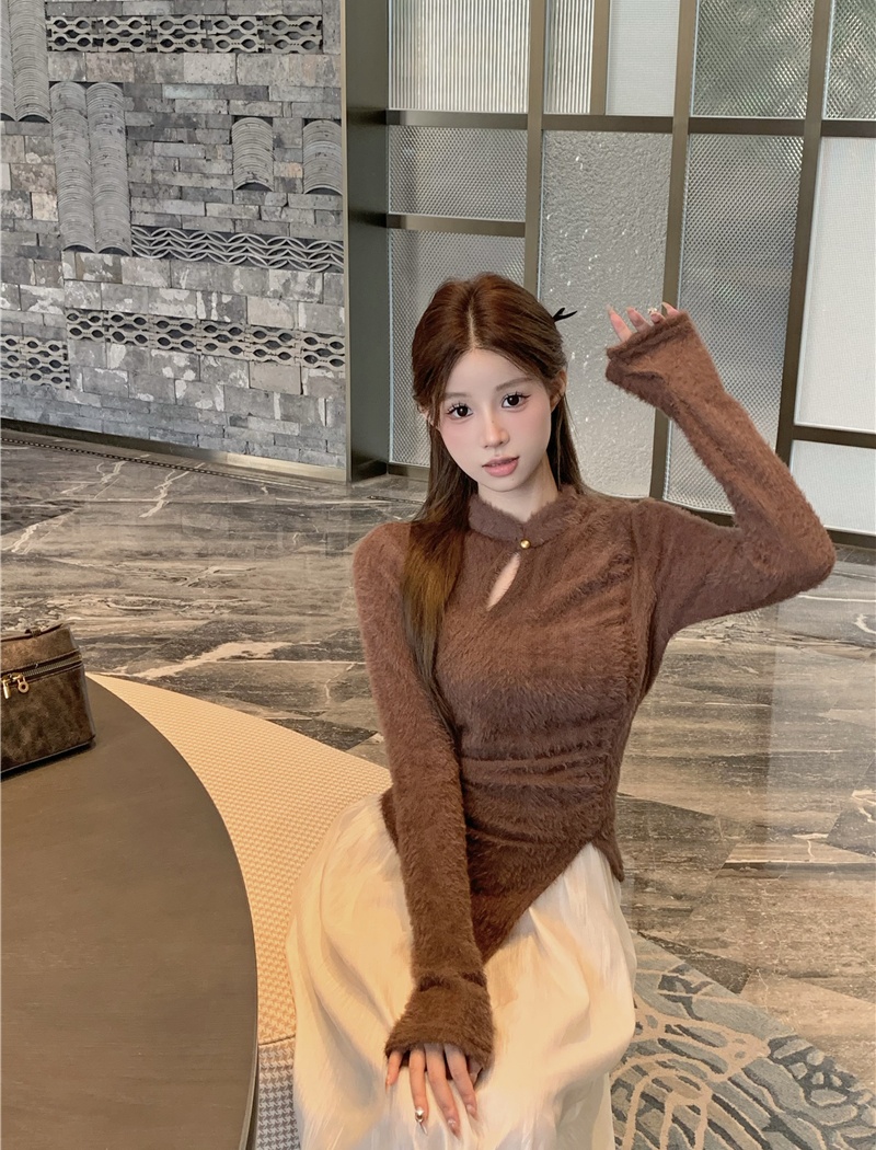 Slim knitted tops temperament sweater for women