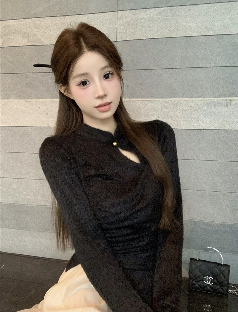 Slim knitted tops temperament sweater for women